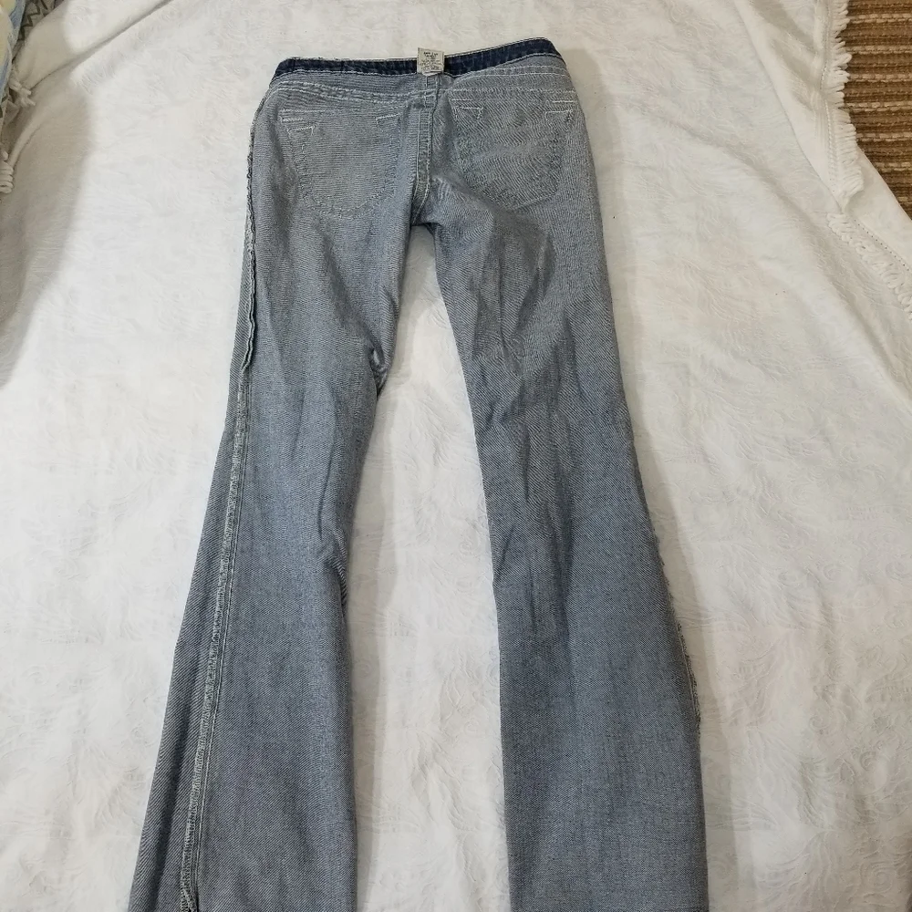 TRUE RELIGION Becky Sz 29 jeans crystal bling Jeans made in USA  flap Pocket Y2k - Picture 10 of 16